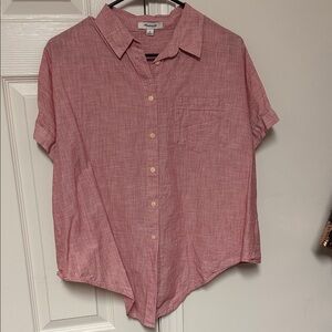 Madewell Mauve-Pink Short Sleeve Button Front Shirt